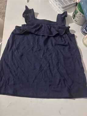 Cat & Jack Navy Blue Ruffle Tank Dress